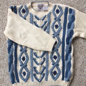 Vintage Hand-Stitched Floral Sweater